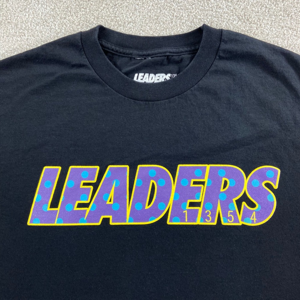 Leaders 1354 T-Shirt Mens XL Black Graphic Logo Chicago Streetwear Tee
